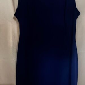 Andrew Marc Navy Blue Sleeveless Midi Dress